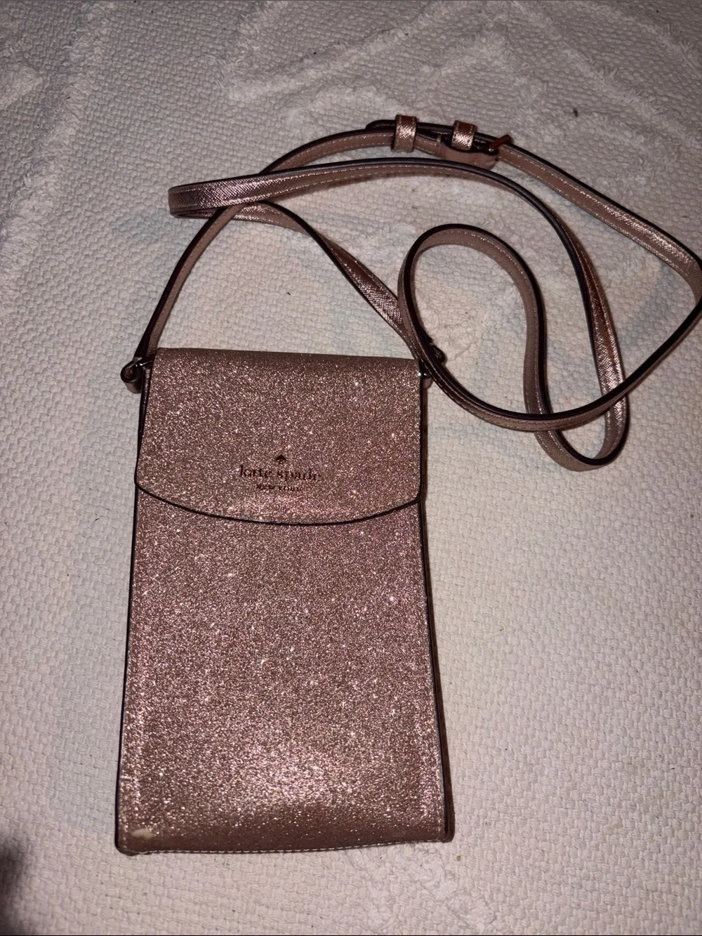 Kate Spade phone crossbody pink glitter